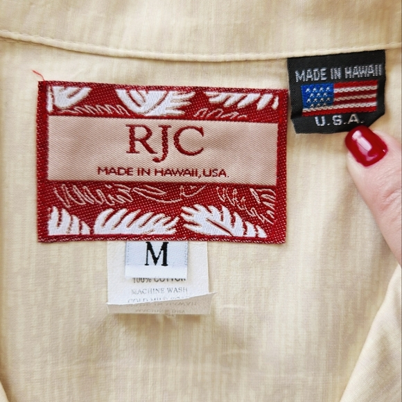 Vintage RJC Hawaiian Short Sleeve Collared Button Down Shirt - Picture 7 of 9